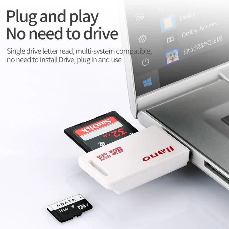 Ảnh Đầu đọc thẻ nhớ USB LLANO TF/ SD 2 trong 1 2