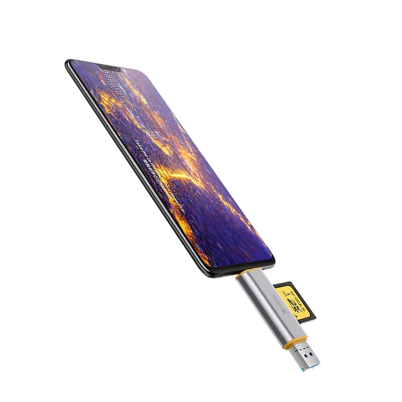Ảnh Đầu đọc thẻ SD LLano Bộ chuyển đổi thẻ USB C sang Micro SD tốc độ cao USB 3.0 Khe cắm kép, Đầu đọc thẻ nhớ cho SD / Micro SD / SDHC / SDXC 1