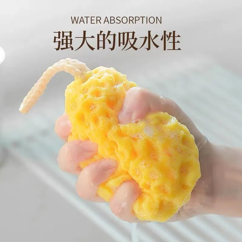Ảnh Aubess [Quà tặng] 3 Quả bóng tắm tổ ong thoải mái làm sạch cơ thể Quả bóng tắm mềm mại Miếng bọt biển rửa cơ thể 1