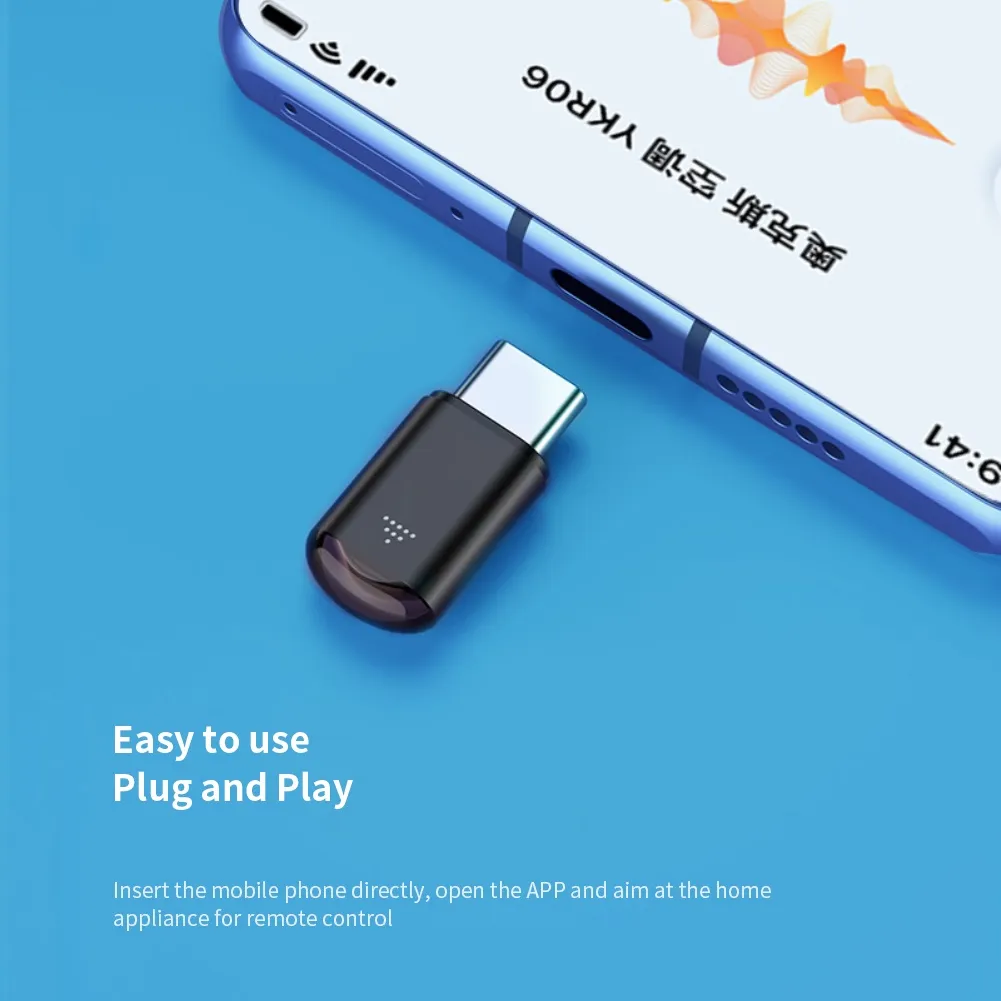 Ảnh Aubess Type-c Micro Usb Smart Ir Điều Khiển Từ Xa Ứng Dụng Điện Thoại Bộ Chuyển Đổi Mini Bộ Phát Hồng Ngoại Cho Điện Thoại Thông Minh Cho Tivi Điều Hòa 1
