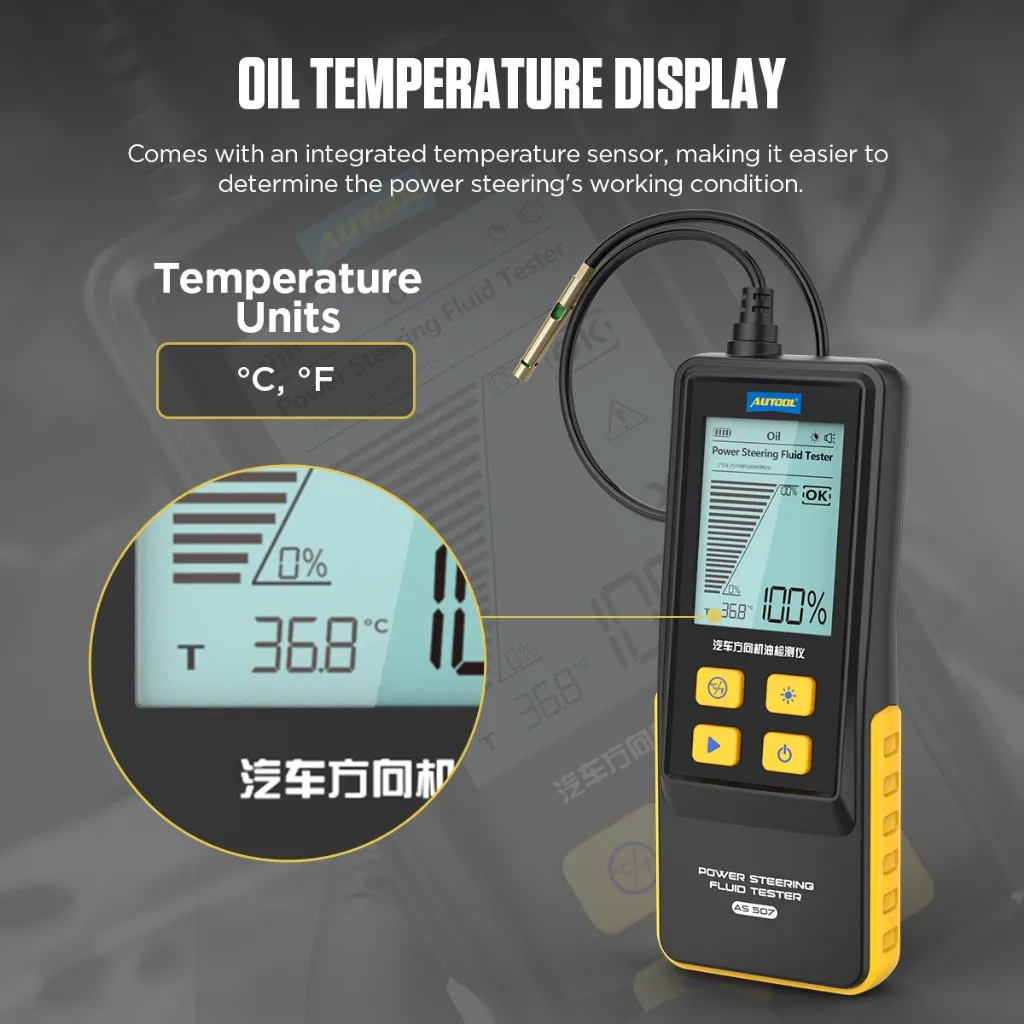 Ảnh Autool AS507 Máy kiểm tra dầu động cơ Màn hình kỹ thuật số 2,8 inch cho dụng cụ sửa chữa hộp số động cơ ô tô chạy xăng & Diesel 4
