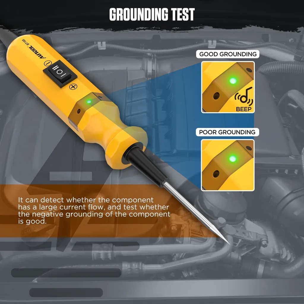 Ảnh AUTOOL BT160 Máy kiểm tra mạch điện ô tô Đầu dò nguồn Công cụ chẩn đoán ô tô Máy quét tích hợp điện áp điện cho ô tô 12V 24V Xe tải hạng nặng 2