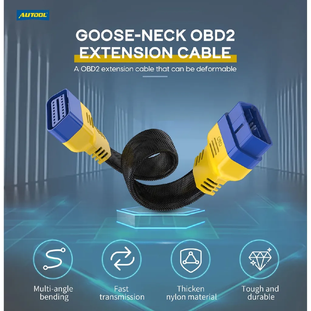 Ảnh Autool Xe 30cm Cáp Nối Dài OBD Có Thể Định Hình Tương Thích Cho Xe ELM327 OBD2 16Pin Tăng Cường Linh Hoạt Nối Dài Nam Đến Nữ Cáp, Bộ Chuyển Đổi Kết Nối Chẩn Đoán OBD2 Ô Tô 4