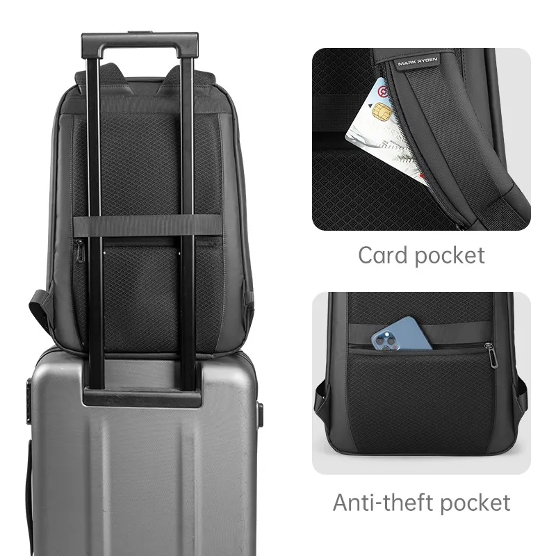 Ảnh Ba Lô Công Sở MARK RYDEN Làm Từ Nylon YKK Có Khóa Kéo Dùng Đựng Laptop Tiện Lợi 4