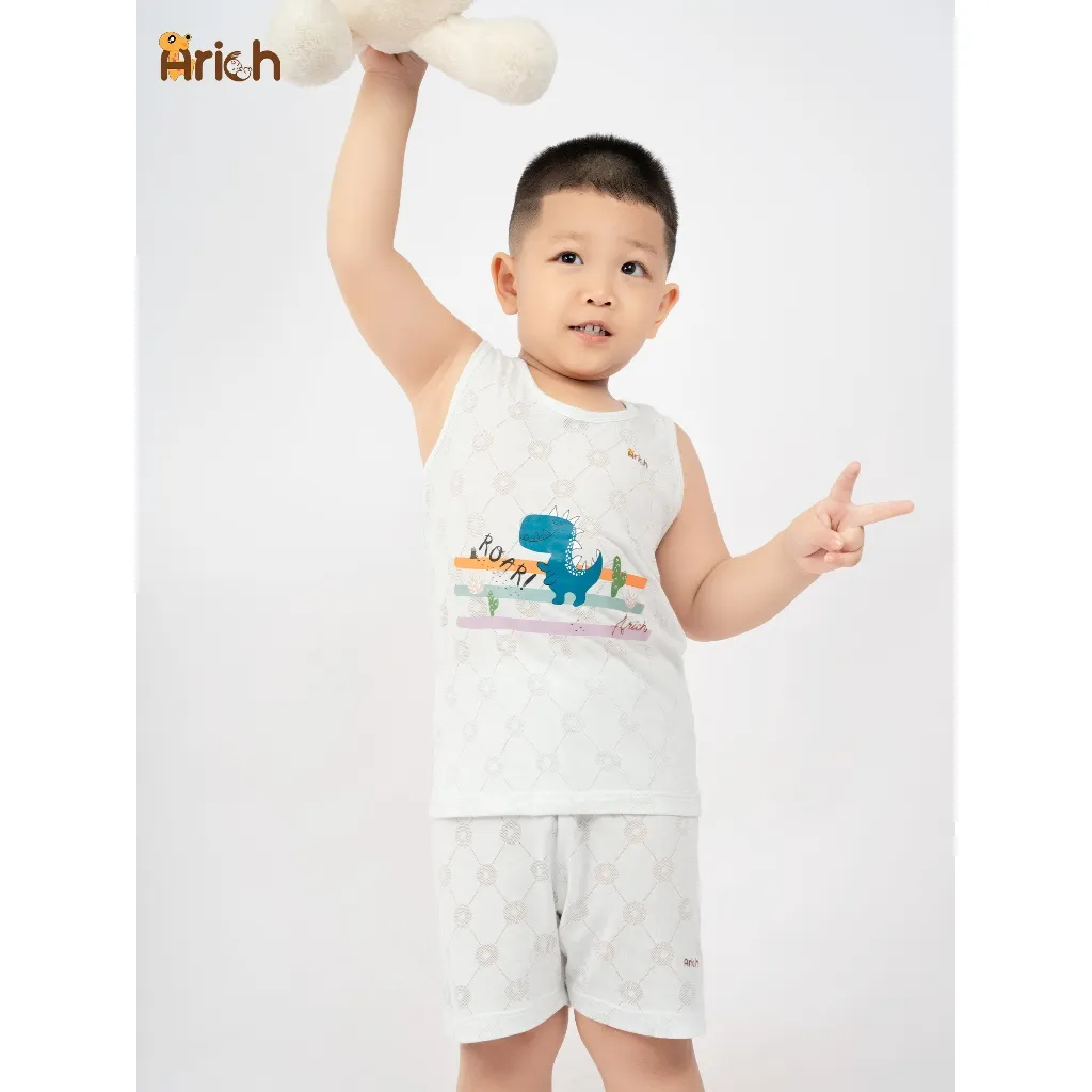 Ảnh Ba lỗ thông hơi vải sợi tre họa tiết đáng yêu cho Bé size từ 6 tháng-5 tuổi 2