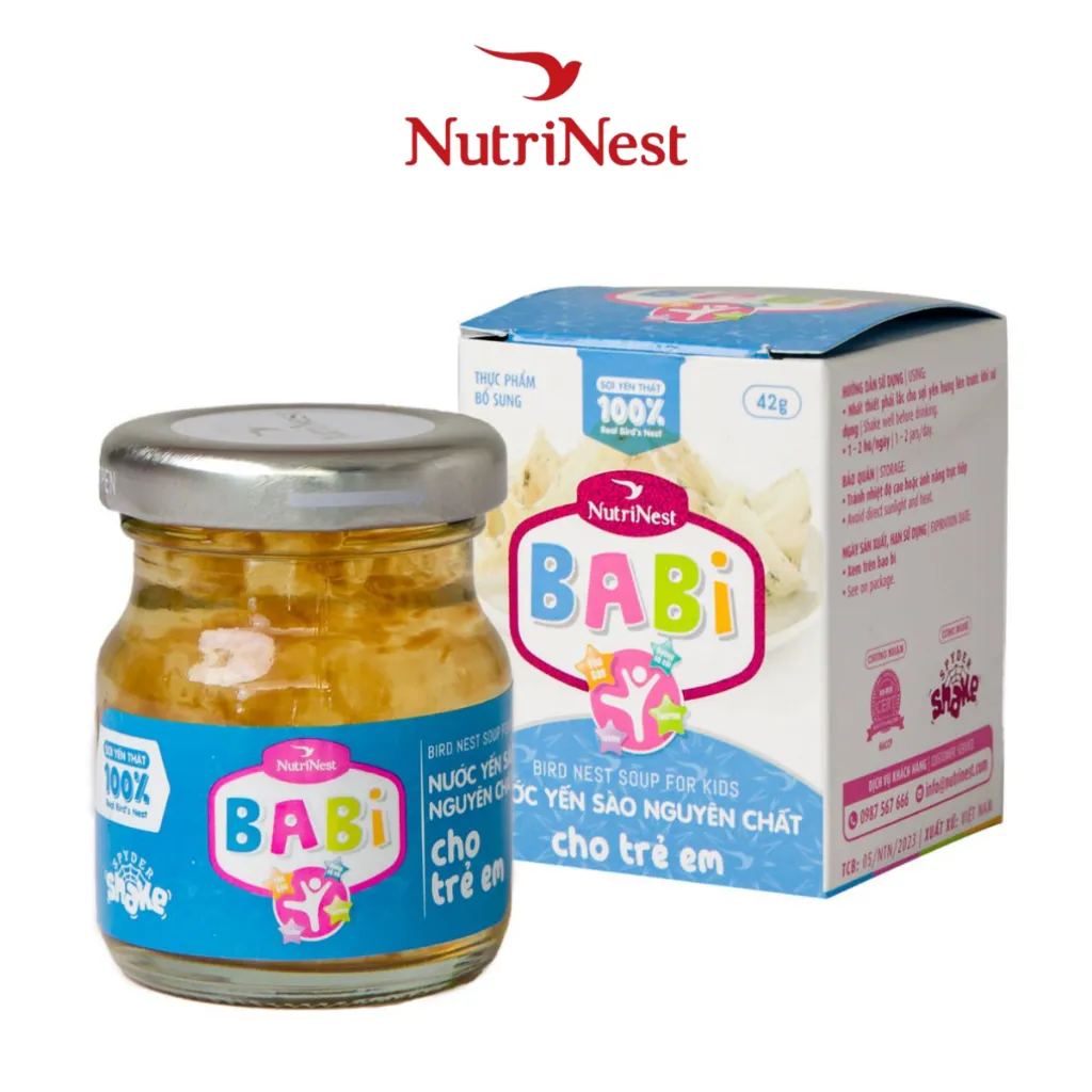 Ảnh Babi Nước Yến Sào Cho Trẻ Em Sợi Yến Thật 100% - NUTRINEST - Hũ Đơn (42g) 1