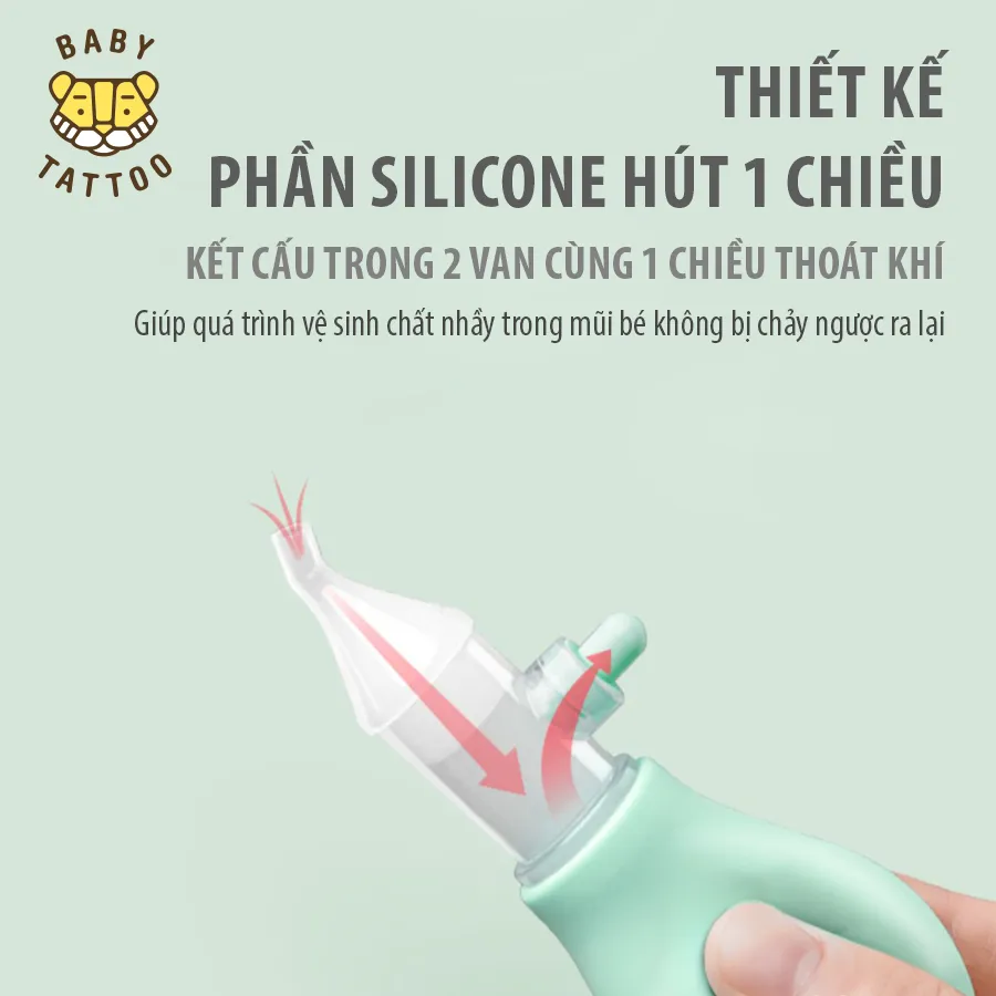 Ảnh BABY TATTOO Dụng Cụ Hút Dịch Mũi Đầu Silicone Kèm Nhíp An Toàn Cho Bé 3