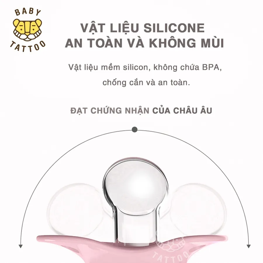 Ảnh BABY TATTOO Ti Giả Silicone Chuyên Dùng Ban Đêm, Thiết Kế Đầu Ti Dẹp, Cho Bé Từ 0-18 tháng tuổi 1