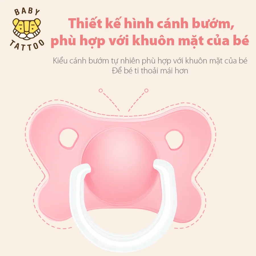 Ảnh BABY TATTOO Ti Giả Silicone Chuyên Dùng Ban Đêm, Thiết Kế Đầu Ti Dẹp, Cho Bé Từ 0-18 tháng tuổi 2