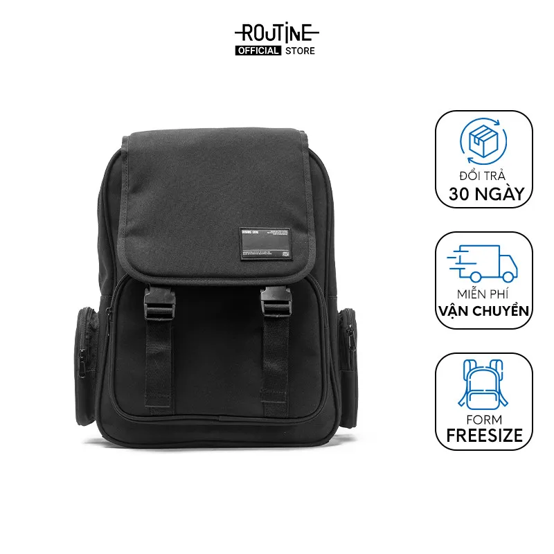 Ảnh Balo canvas túi hộp nhãn trang trí - Routine 10F23BAG021 1
