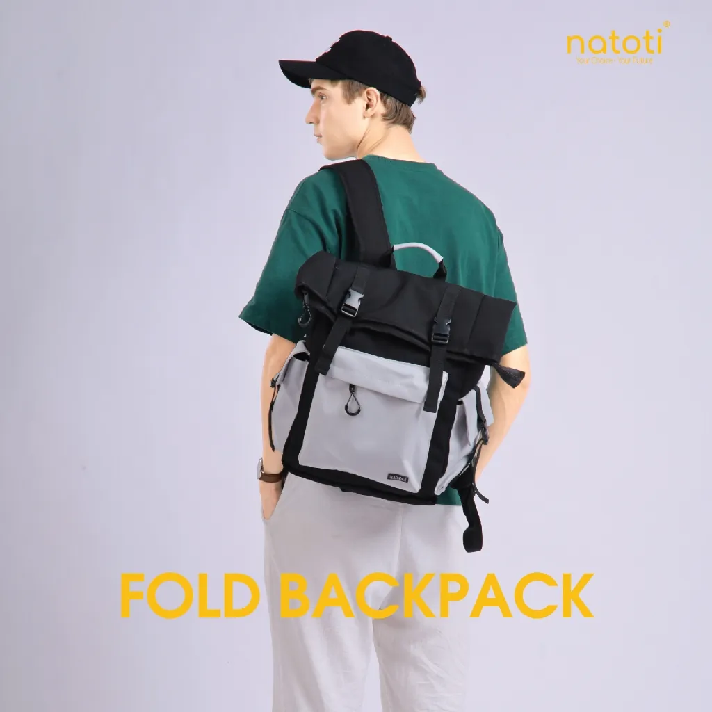 Ảnh Balo chống nước thương hiệu NATOLI chất vải canvas nhiều ngăn du lịch cao cấp BST FOLD BACKPACK B10 2