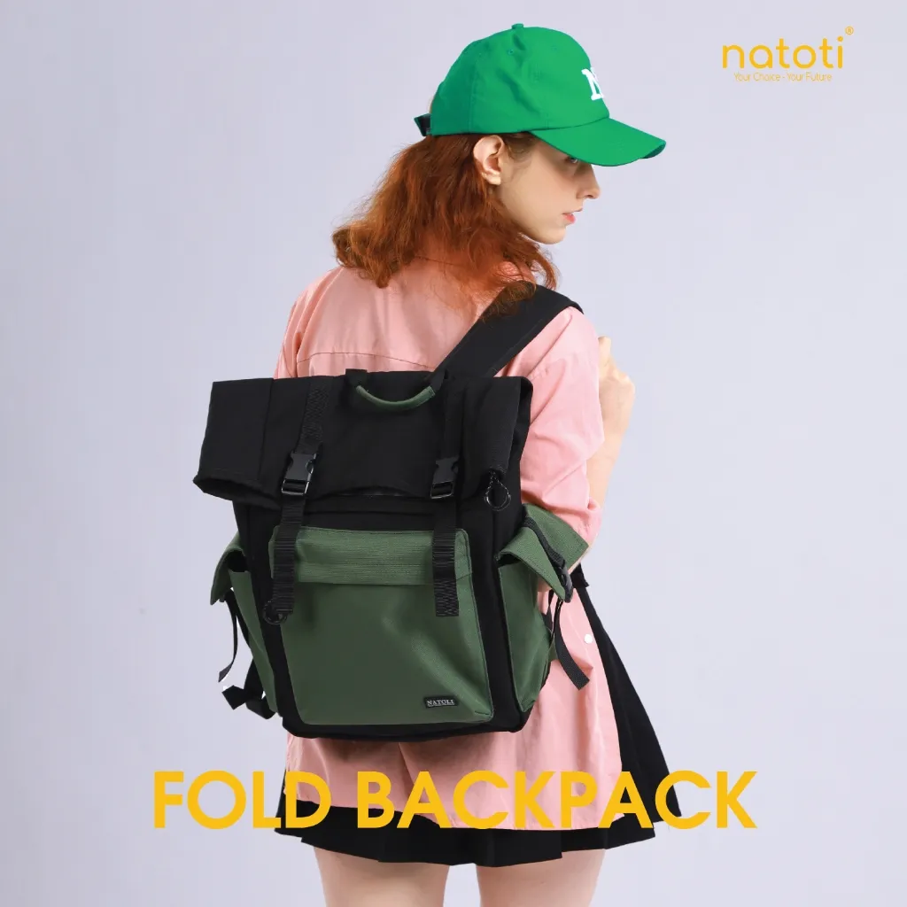 Ảnh Balo chống nước thương hiệu NATOLI chất vải canvas nhiều ngăn du lịch cao cấp BST FOLD BACKPACK B10 3