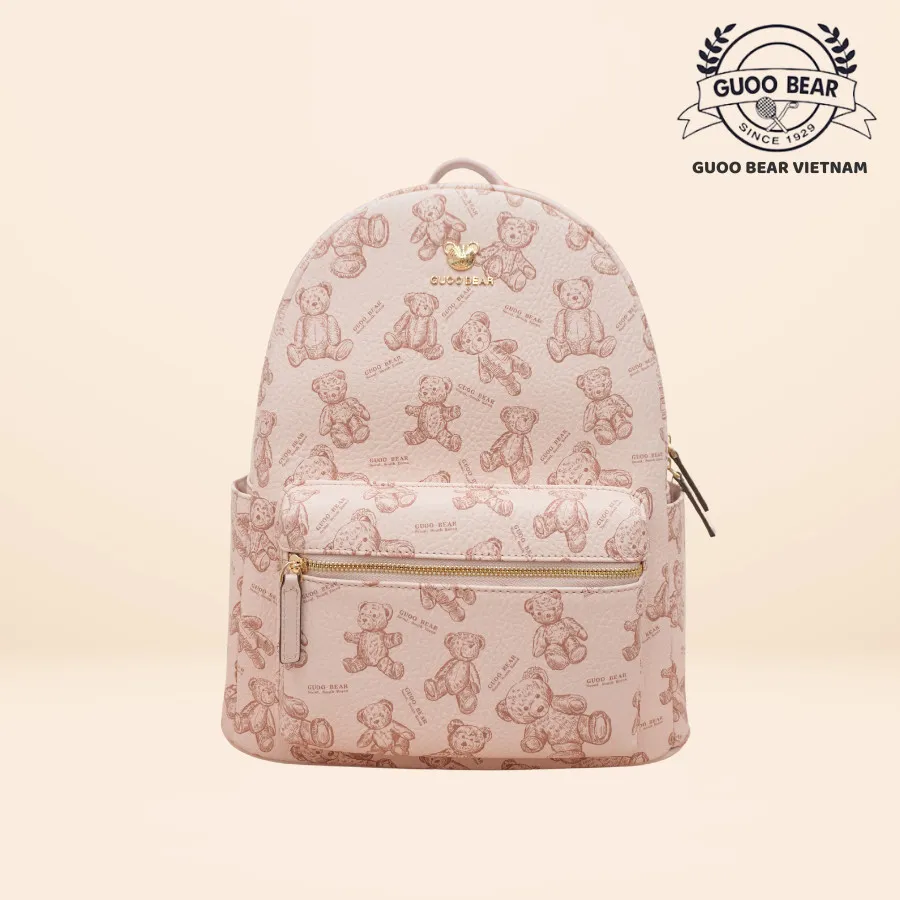 Ảnh Balo da GUOO BEAR chính hãng - GU8017 GU8018 GU8019 GU8029 Hồng Gấu kèm Charm 3