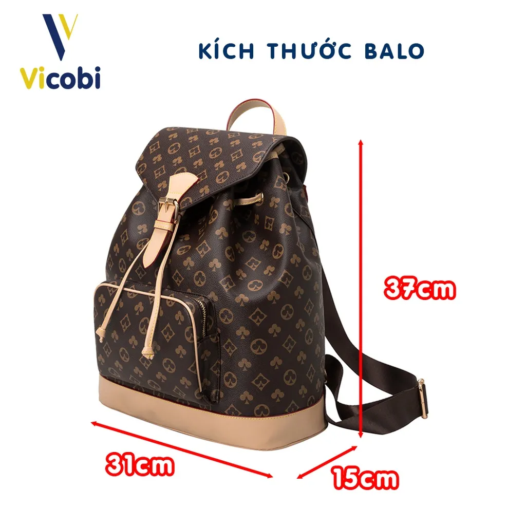 Ảnh Balo da Pu cao cấp Vicobi B2 Rita, Nam nữ đều dùng được, phù hợp dịp học, du lịch, đi làm... 2