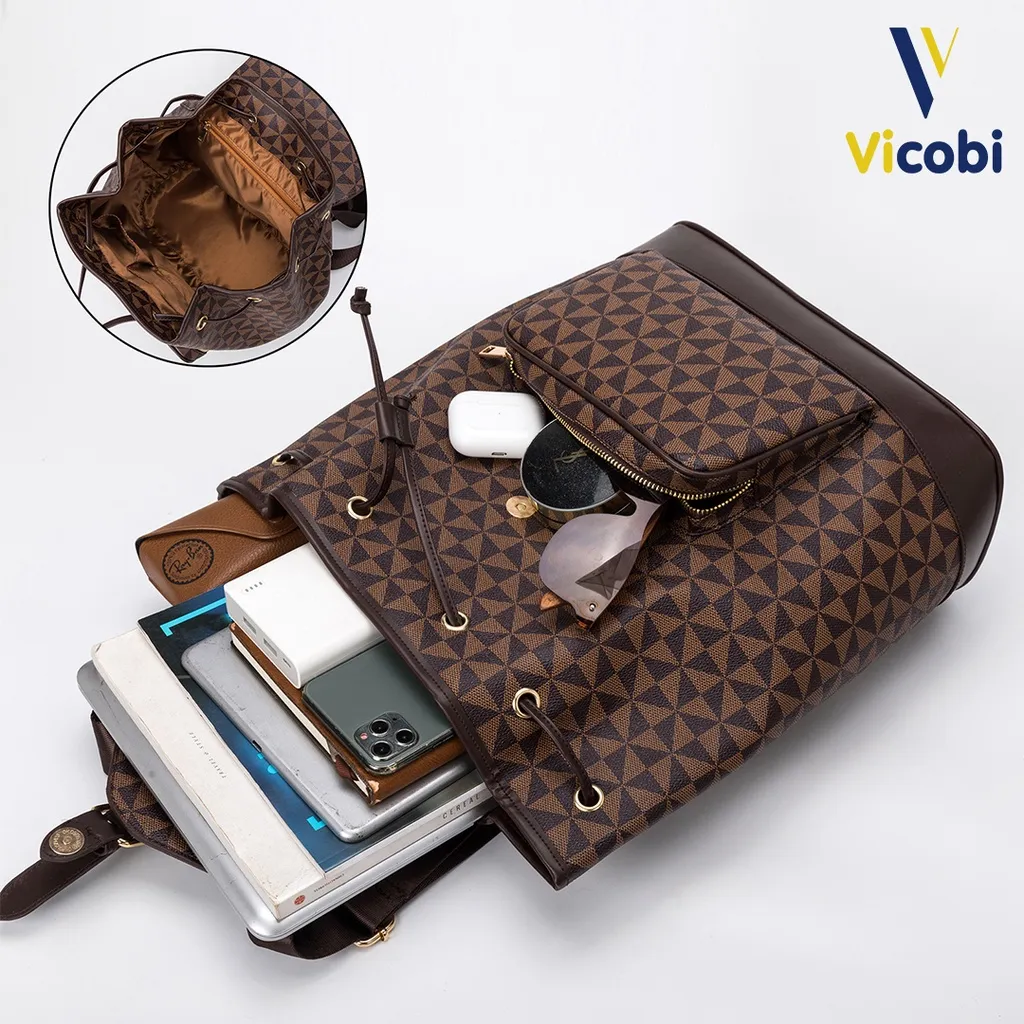 Ảnh Balo da Pu cao cấp Vicobi B2 Rita, Nam nữ đều dùng được, phù hợp dịp học, du lịch, đi làm... 3