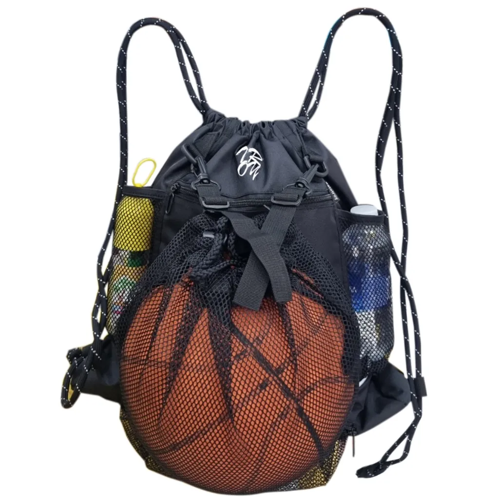 Ảnh Balo dây rút thể thao có ngăn lưới đựng bóng rổ, bóng đá TROY Sport, vải bố PVC chống thấm 1