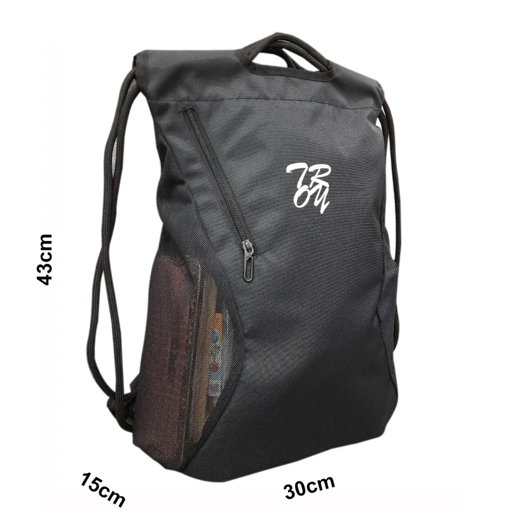 Ảnh Balo dây rút TROY Leo phối lưới bên hông có quai xách tay, chất vải dù chống thấm, size 43 x 30 x 15cm 2
