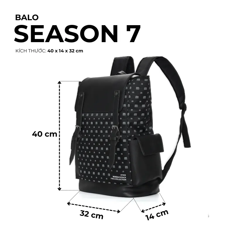 Ảnh Balo đi học thời trang Nam nữ chống nước Unisex Season 7 Local Brand Chính Hãng Midori M Studio 2