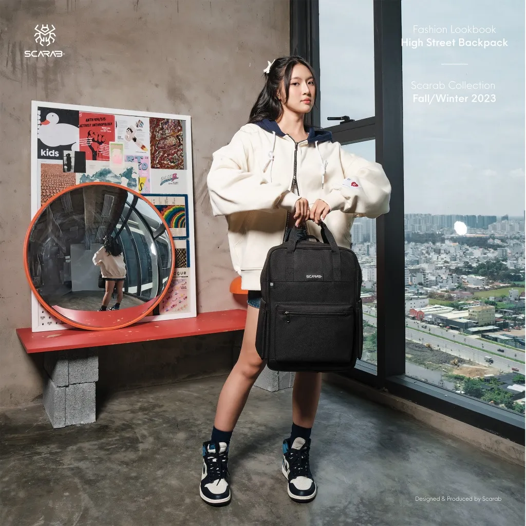 Ảnh Balo Đi Học Nam Nữ, Ba lô Chống Sốc Đựng Vừa Lap 16inch - SCARAB HIGH STREET BACKPACK UNISEX 4