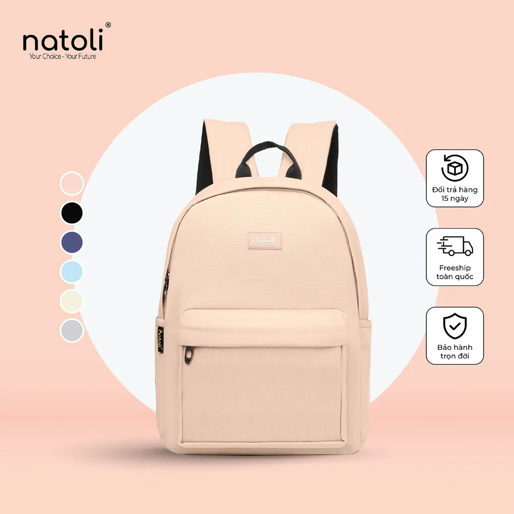 Ảnh Balo đi học nam nữ NATOLI nhiều ngăn chống nước cao cấp - Basic Backpack B2 1
