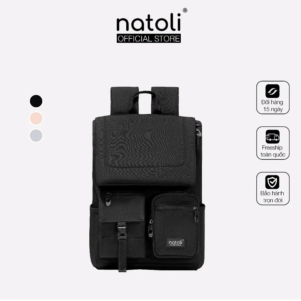 Ảnh Balo laptop 15 6 inch thương hiệu NATOLI, cặp đi học nam chống sốc chống nước tốt Global Backpack B8 1