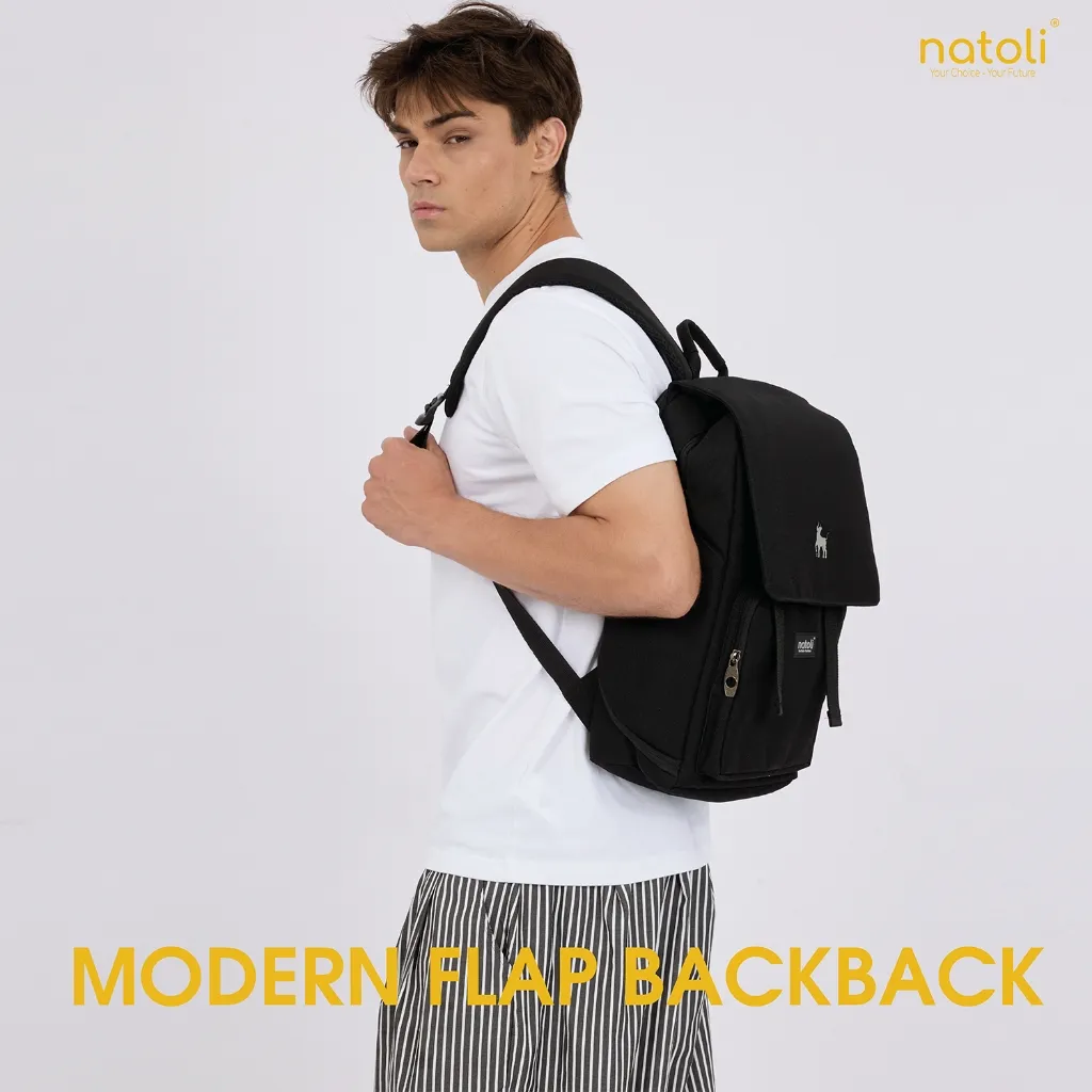 Ảnh Balo laptop chống sốc NATOLI nhiều ngăn, đựng laptop, đi học chống nước cao cấp - BST Modern Flap Backpack B23 2