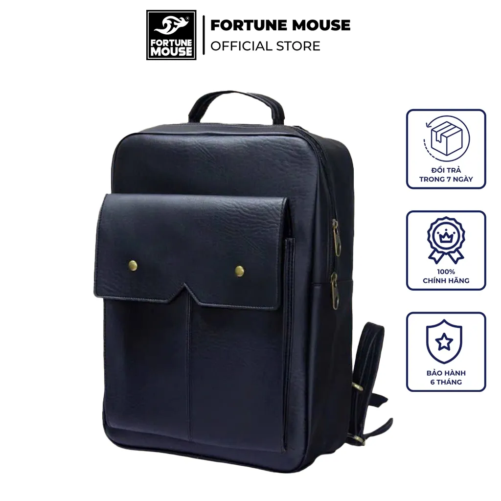 Ảnh Balo laptop da PU cao cấp chống nước Fortune Mouse A30 2