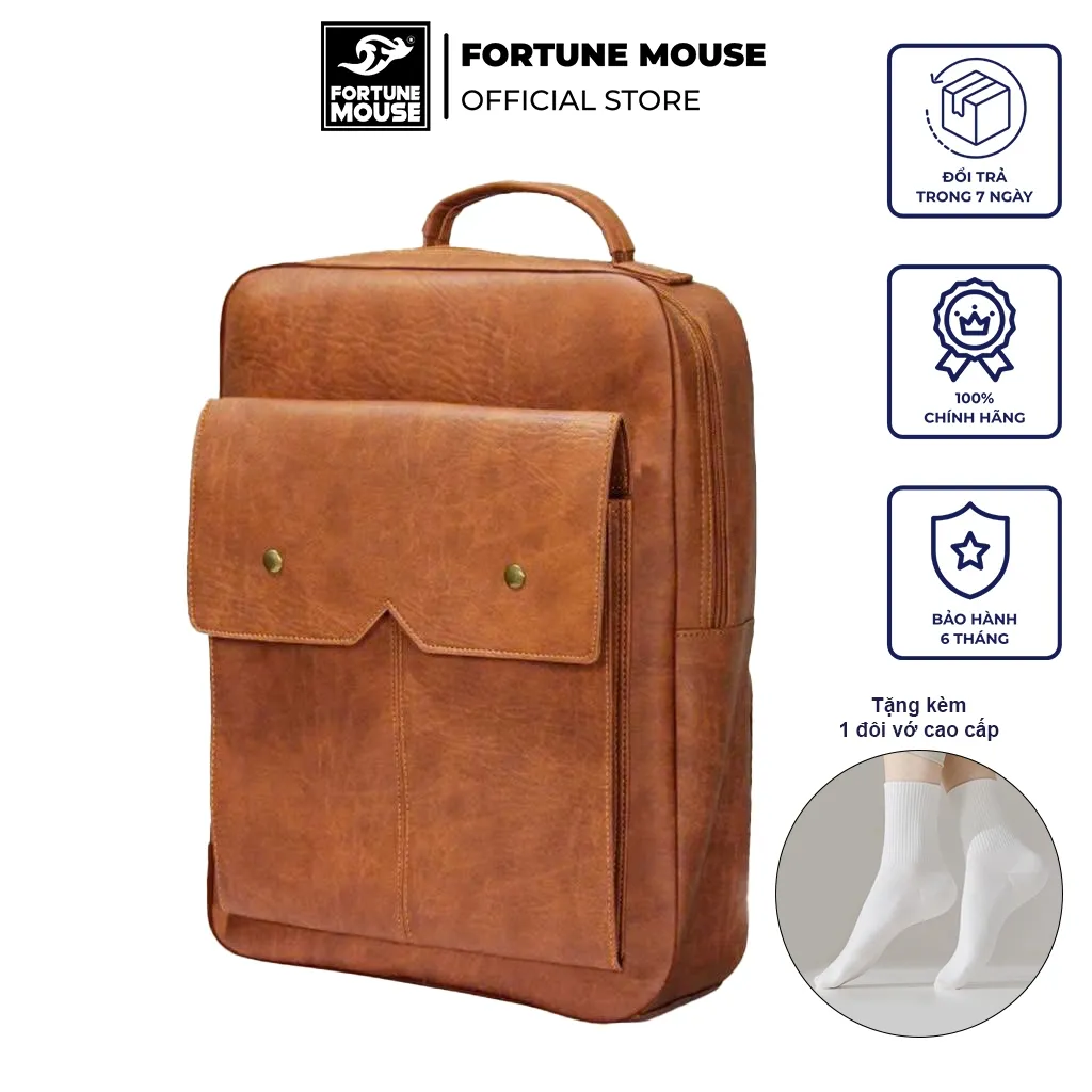 Ảnh Balo laptop da PU cao cấp chống nước Fortune Mouse A30 3
