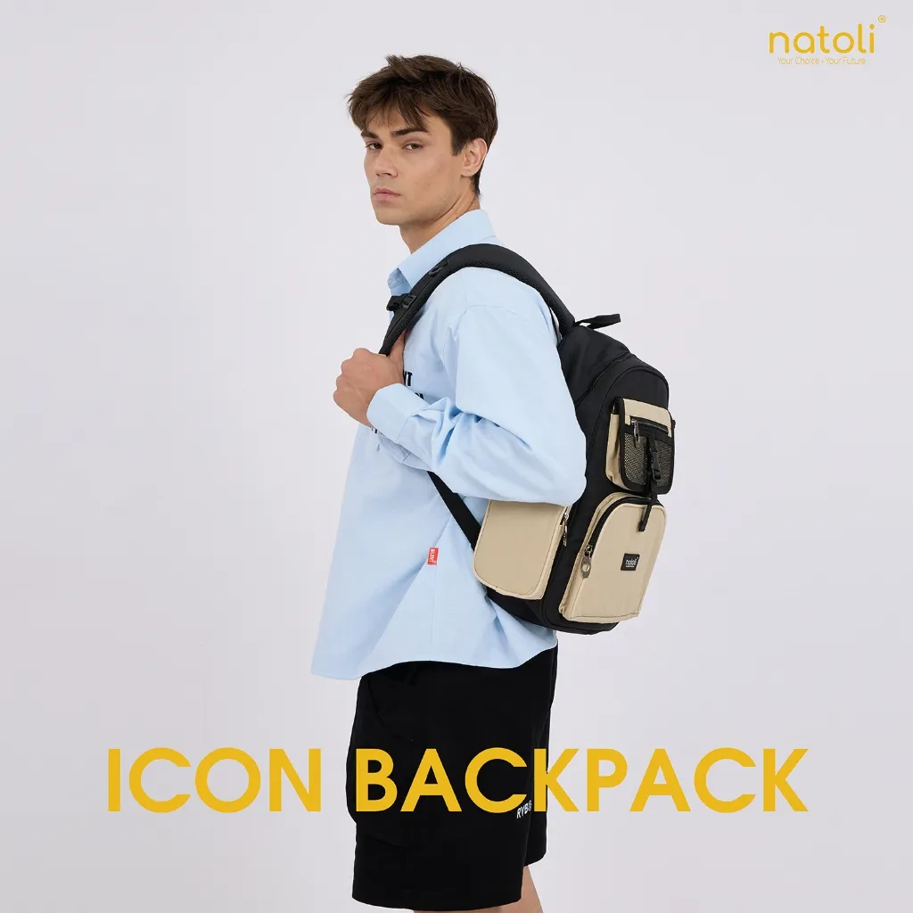 Ảnh Balo local brand thương hiệu NATOLI chất vải canvas thời trang chống nước dày dặn ICON BACKPACK B13 2