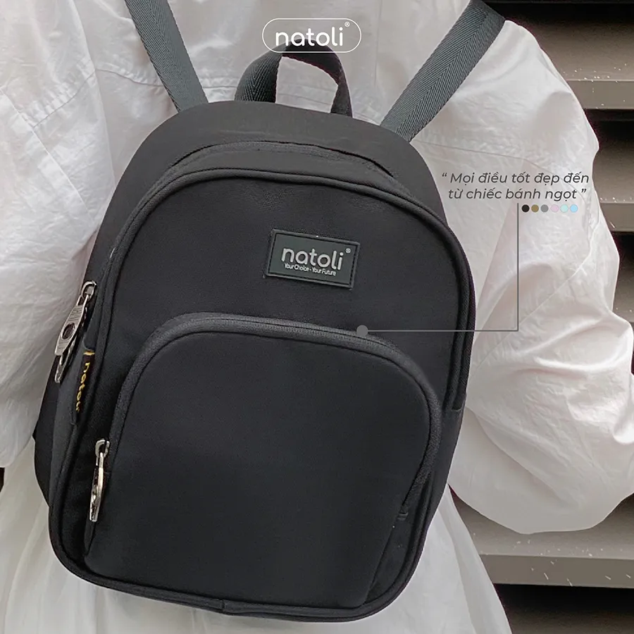 Ảnh Balo mini nữ Thương hiệu NATOLI, nhỏ gọn chống nước cao cấp BST Sweetie Pie Backpack B6 4