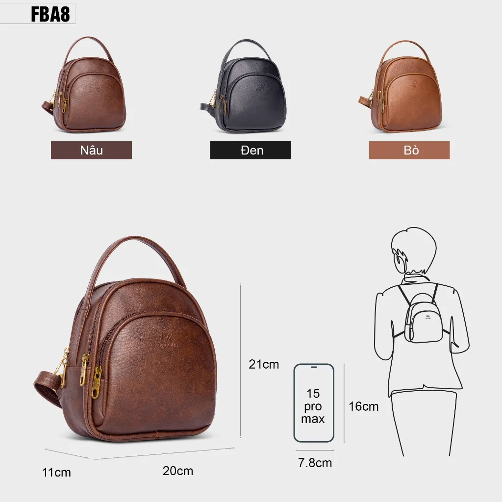 Ảnh Balo mini xinh xắn kiểu hàn quốc FBA8 FADODA 2