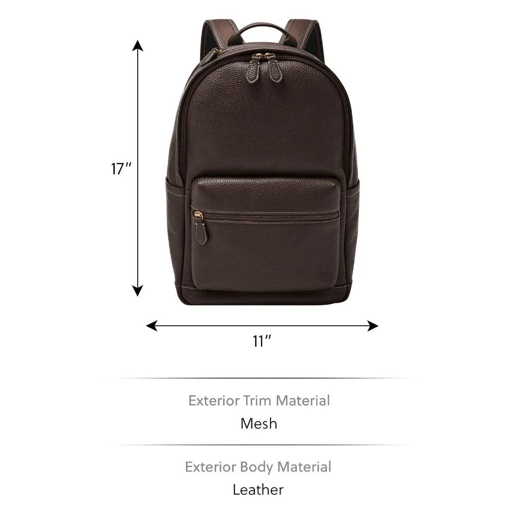Ảnh Balo nam Fossil BUCKNER, da thật, màu nâu đậm, đựng laptop, MBG9631203 4