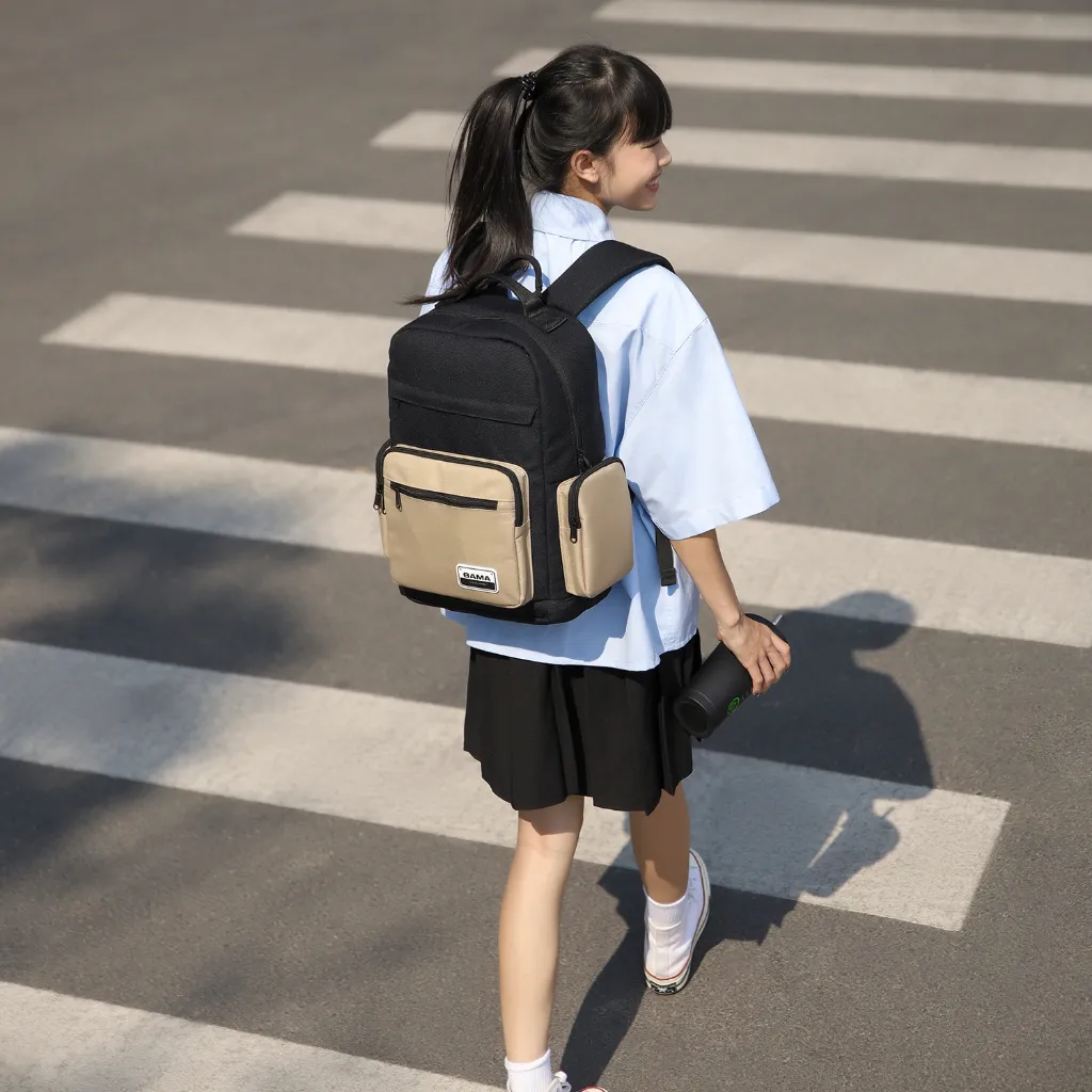 Ảnh Balo nam nữ đi học đi làm BAMA Casual Backpack chống nước nhiều ngăn, cặp sách đi học đựng laptop 15 6 inch 4