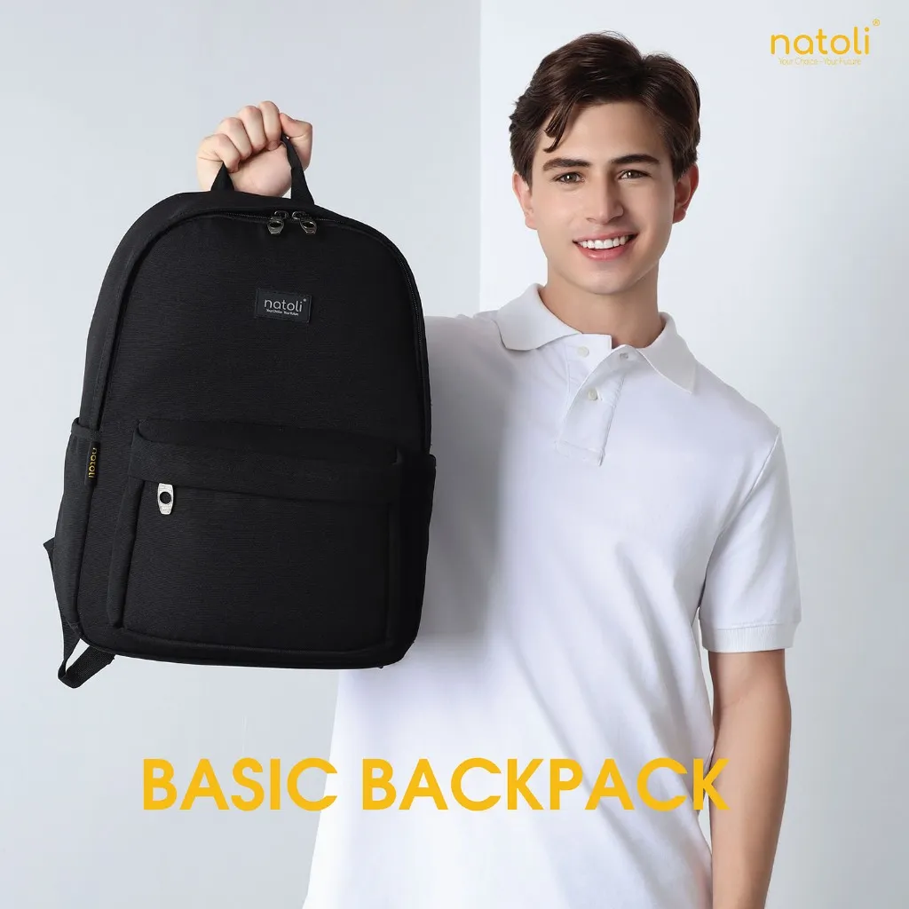 Ảnh Balo nam nữ đi học thương hiệu NATOLI nhiều ngăn chống nước tốt - Basic Backpack B2 2