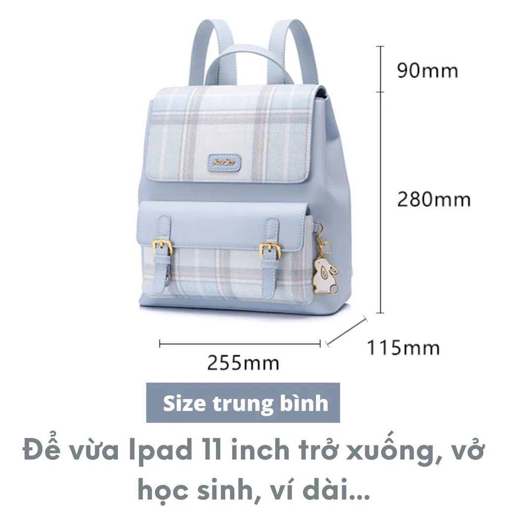 Ảnh Balo nữ đẹp Just Star thời trang cute dễ thương sang trọng xinh xắn 172686 Charm Treo Thỏ đi làm học đi chơi 4