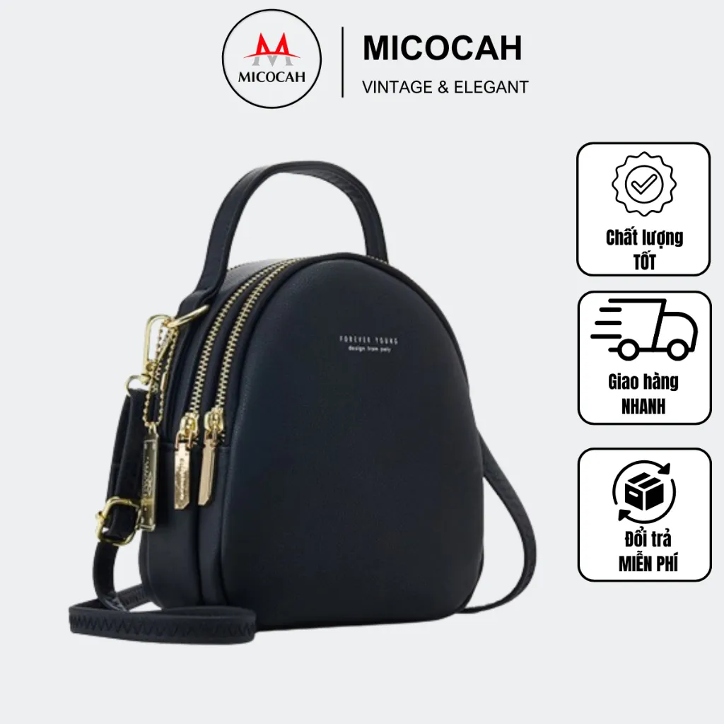 Ảnh Balo Nữ Mini FOREVER YOUNG Đi Học Đeo Vai Đeo Chéo Da Mềm Nhiều Ngăn Đẹp PL04 1