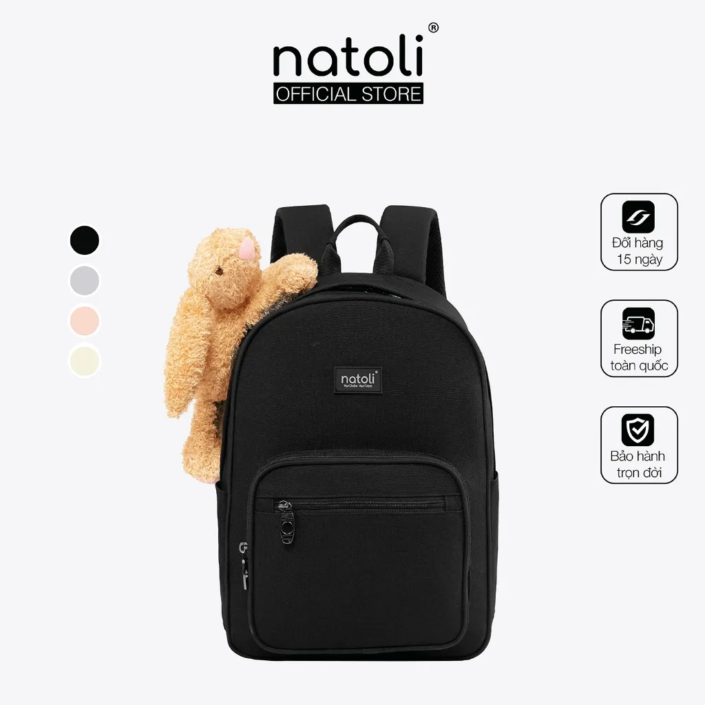 Ảnh Balo nữ thỏ bông jellycat bunny cao cấp NATOLI nhiều ngăn đi học cute phong cách hàn quốc - BST Sweet Bunny Backpack B28 1