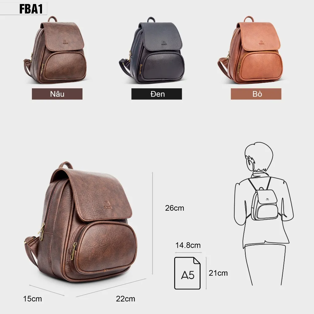 Ảnh Balo nữ thời trang FADODA FBA1 nhiều màu 2
