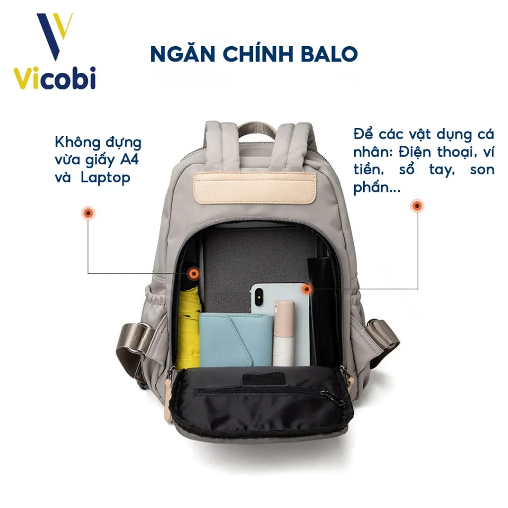 Ảnh Balo nữ vải Oxford Bally Vicobi B5, loại nhỏ gọn tiện dụng. 4