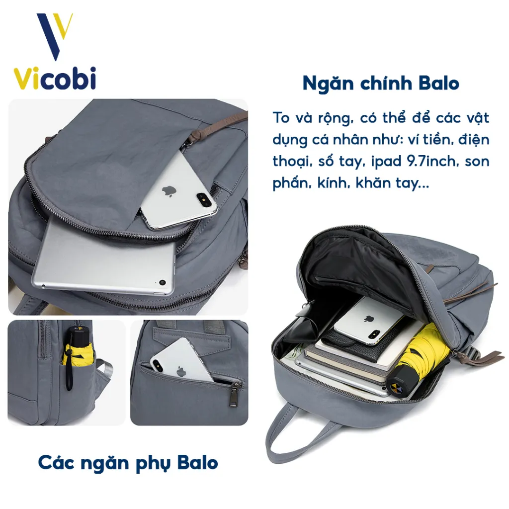 Ảnh Balo nữ vải Oxford Dever Vicobi B3, có 2 size to và nhỏ 4