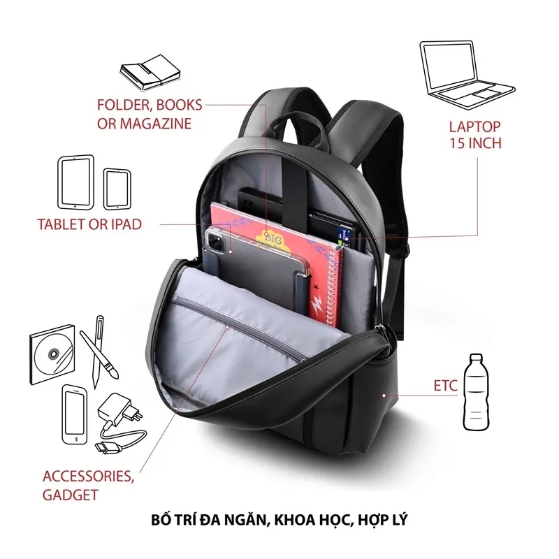 Ảnh Balo teen Mr Vui phù hợp học sinh sinh viên BLTEEN 978 (42 x 30 x 13 cm) 3