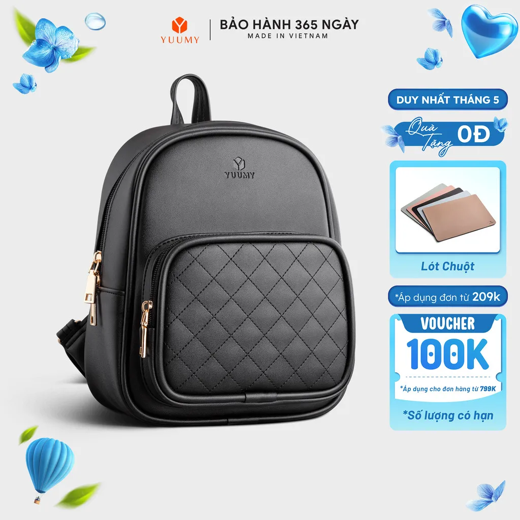 Ảnh Balo Yuumy (Thời trang nữ cỡ trung chần chỉ - Balo da YBA35) 1