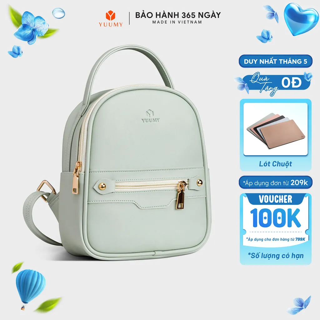 Ảnh Balo Yuumy (Thời trang nữ mini phối khóa - Balo da YBA25) 1
