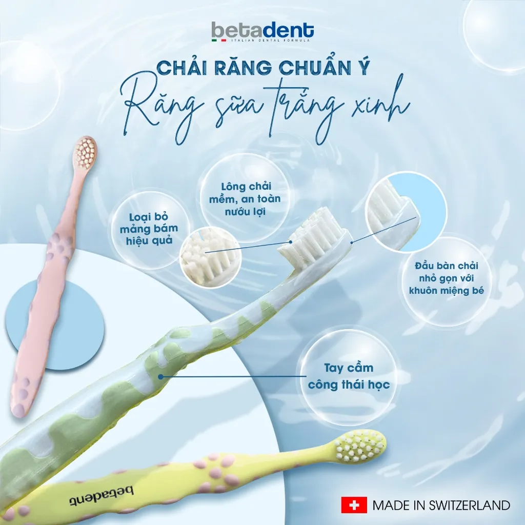 Ảnh Bàn chải đánh răng cho bé Betadent chăm sóc răng miệng chắc khỏe và trắng sáng cho trẻ em 0-11 tuổi 2