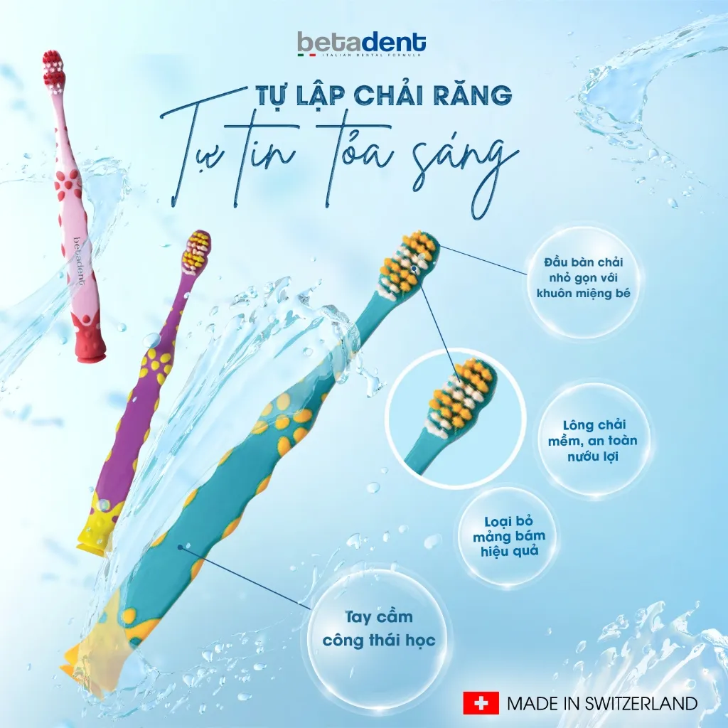 Ảnh Bàn chải đánh răng cho bé Betadent chăm sóc răng miệng chắc khỏe và trắng sáng cho trẻ em 0-11 tuổi 3