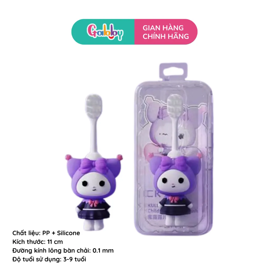 Ảnh Bàn Chải Đánh Răng Hình Thú Cho Bé Lông Mềm Mịn (Thỏ Hồng/ Mèo Tím/ Capybara, Ngộ Không/Sulley) 3