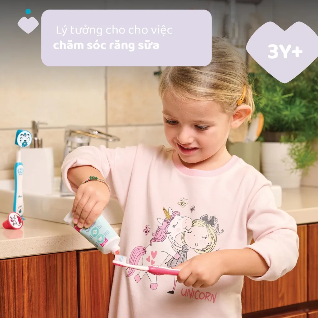 Ảnh Bàn chải đánh răng Hổ xanh/Hà mã hồng Chicco 3-6Y 3