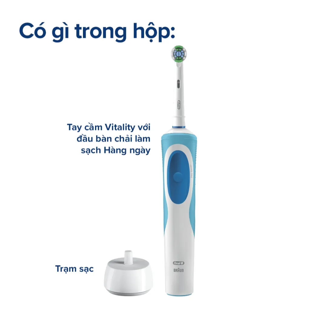 Ảnh Bàn chải đánh răng điện Oral-B Vitality Everyday Clean-Hàng chính hãng 100% Bảo hành 24 tháng 2