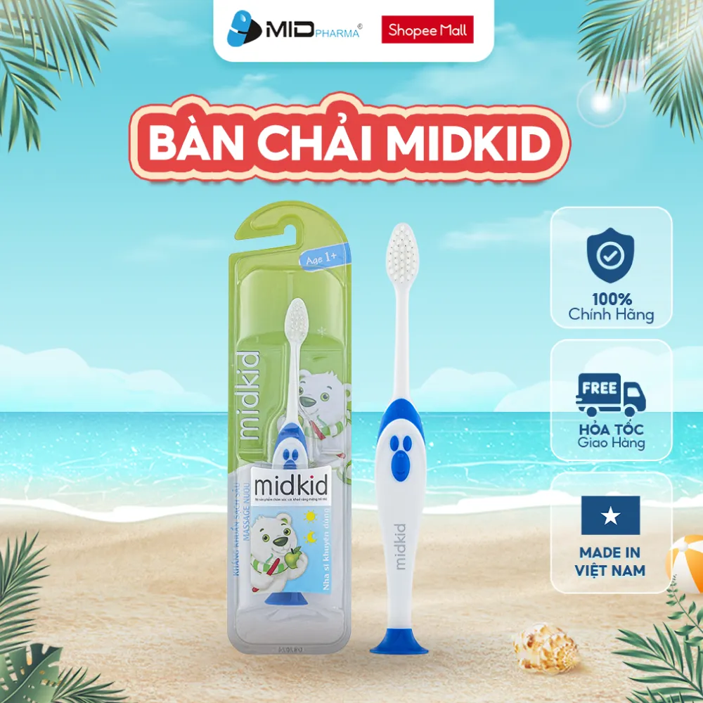 Ảnh Bàn chải đánh răng Midkid cho bé từ 1 tuổi giúp làm sạch răng, lông chải mềm mại 1