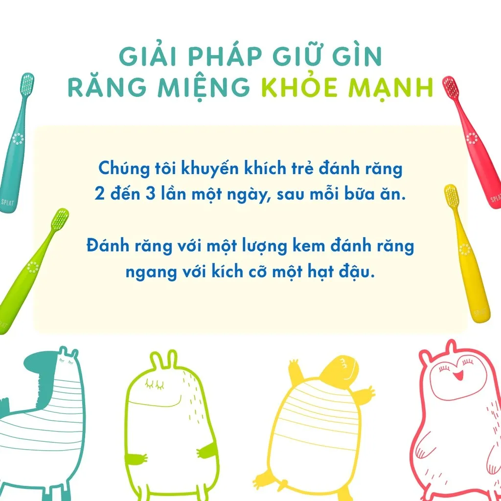 Ảnh Bàn Chải Đánh Răng SPLAT Junior Cho Bé Từ 4 Tuổi Đầu Lông Chải Mềm Mại An Toàn, Màu Sắc Ngộ Nghĩnh Thân Thiện 4